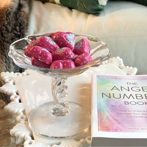 Vintage Fostoria Crystal Clear Glass BAROQUE Pattern Footed Comport Compote